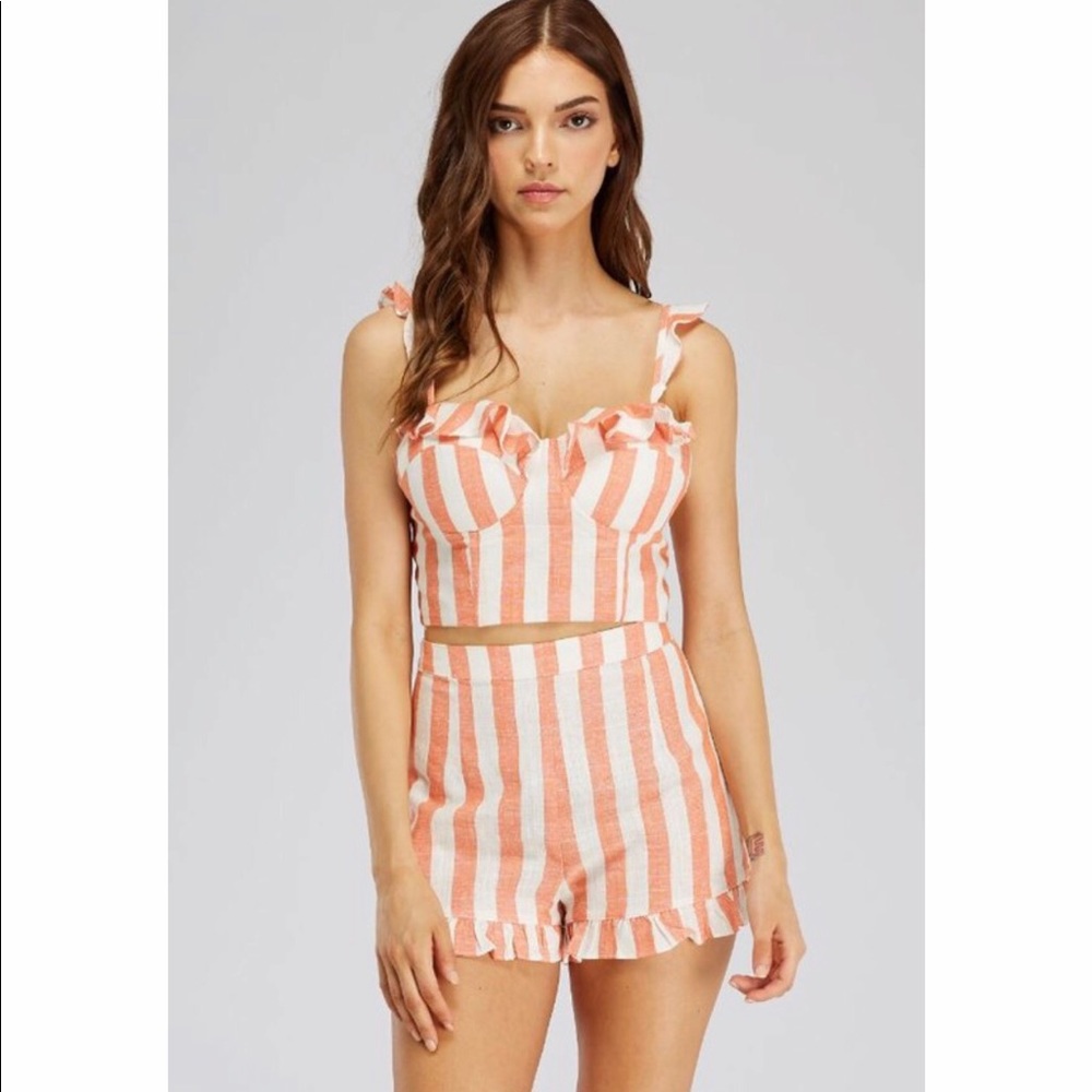 2 Piece stripe short set